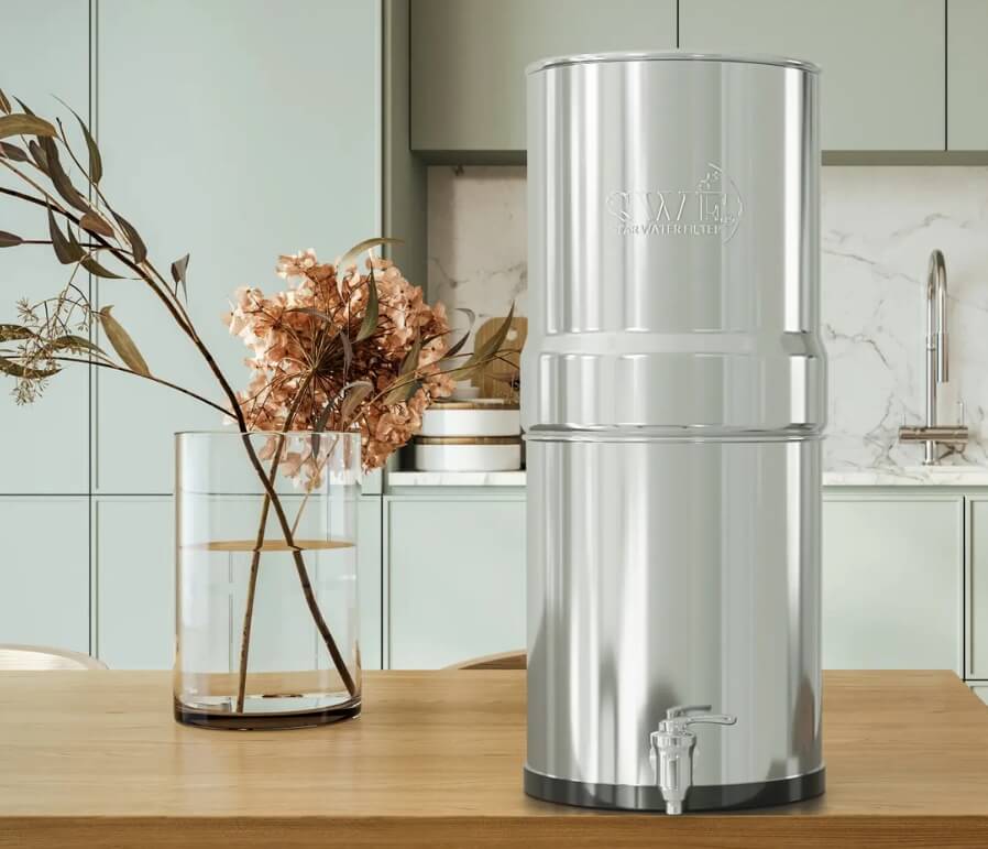 Filtre à eau Star Water Filter finition inox dans une cuisine